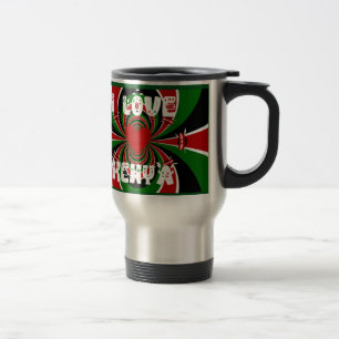 I Love Heart Kenya: Dynamic Flag Art Travel Mug