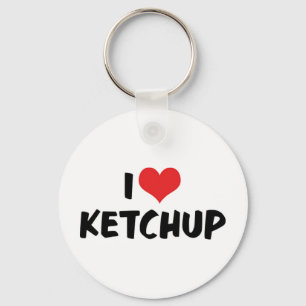 I Love Heart Ketchup - Catsup Lover Keychain