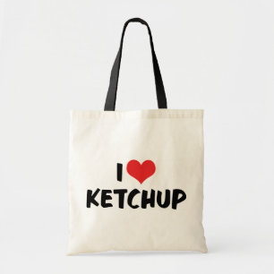 I Love Heart Ketchup - Catsup Lover Tote Bag