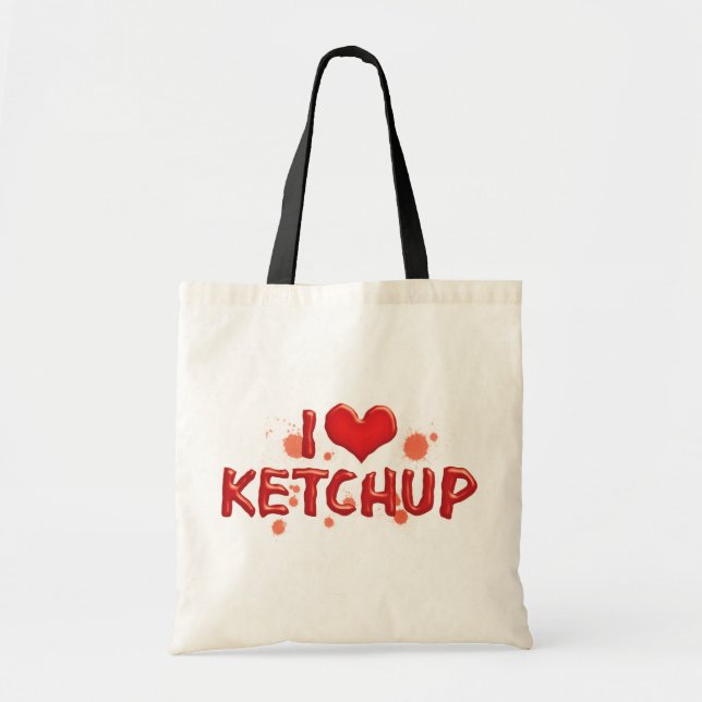 I Love Heart Ketchup - Catsup Lover Tote Bag (Front)