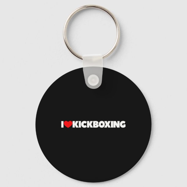 I Love (heart) Kickboxing  Keychain (Front)