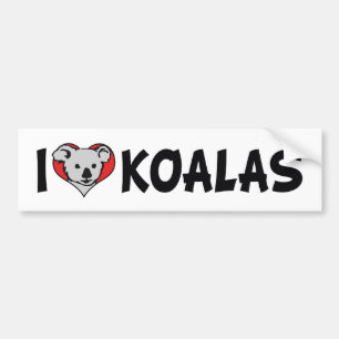 I Love Heart Koalas - Koala Bear Lovers Bumper Sticker
