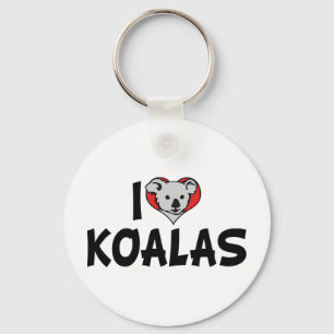 I Love Heart Koalas - Koala Bear Lovers Keychain