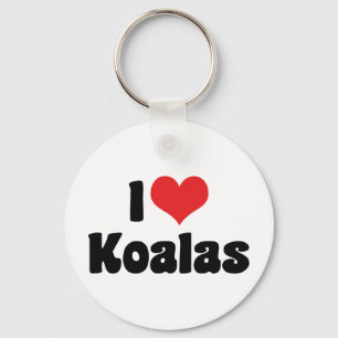 I Love Heart Koalas - Koala Bear Lovers Keychain