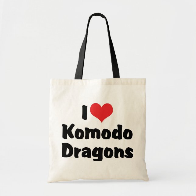 I Love Heart Komodo Dragons Tote Bag (Front)