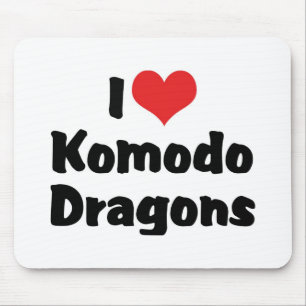 I Love Heart Komodo Mouse Pad