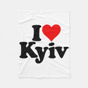 I Love Heart Kyiv Kiev Ukraine Ukr Fleece Blanket