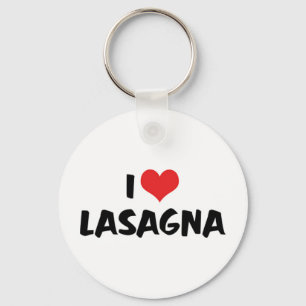 I Love Heart Lasagna - Italian Food Pasta Lover Keychain