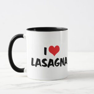 I Love Heart Lasagna - Italian Food Pasta Lover Mug