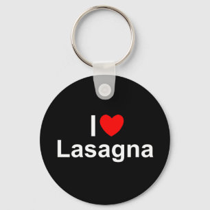 I Love (Heart) Lasagna Keychain