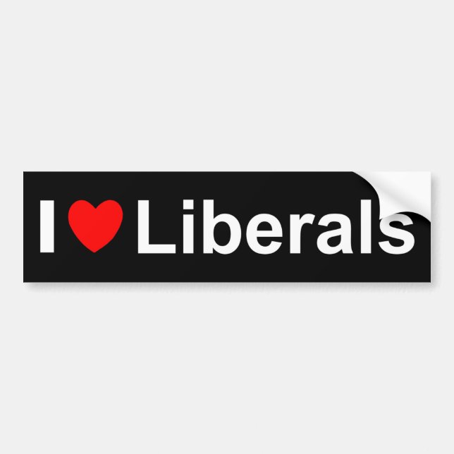 I Love Heart Liberals Bumper Sticker (Front)