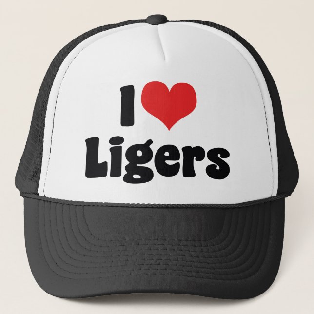I Love Heart Ligers Trucker Hat (Front)
