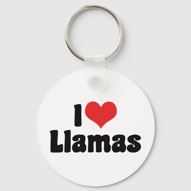 I Love Heart Llamas Keychain (Front)
