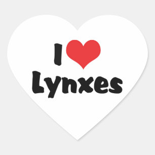 I Love Heart Lynxes Sticker