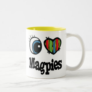 I Love (Heart) Magpies Two-Tone Coffee Mug