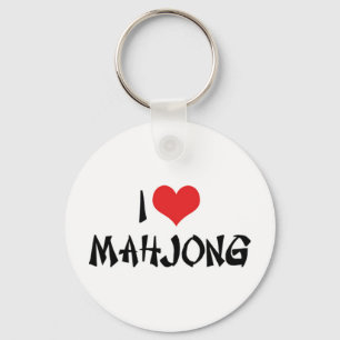I Love Heart Mahjong - Mah Jong Lover Keychain
