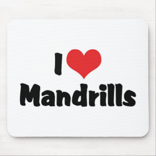 I Love Heart Mandrills Mouse Pad
