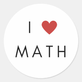 I love Heart math Classic Round Sticker