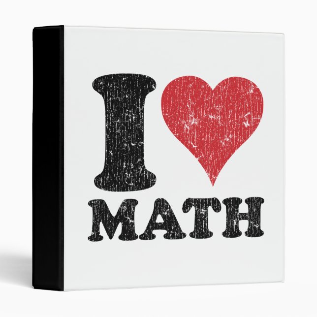 I Love (Heart) Math Customizable School Binder (Front/Spine)