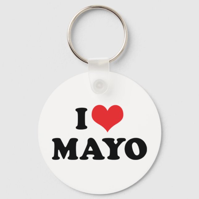 I Love Heart Mayo - Mayonnaise Lover Keychain (Front)