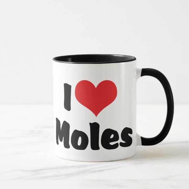 I Love Heart Moles Mug (Right)