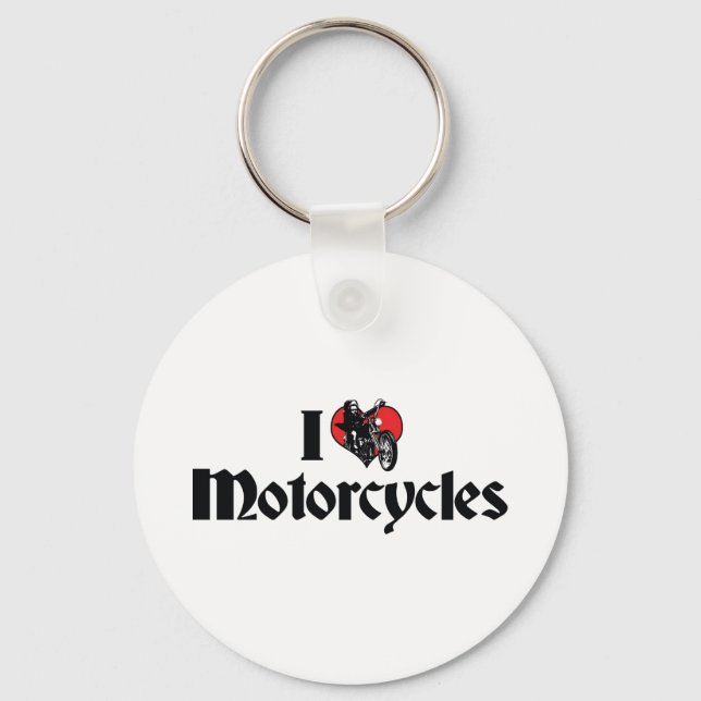 I Love Heart Motorcycles Keychain (Front)