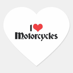 I Love Heart Motorcycles Sticker