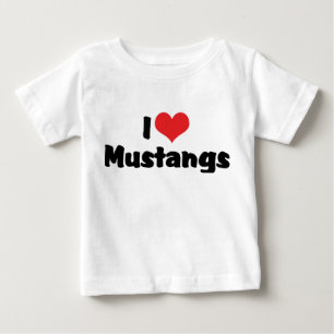 I Love Heart Mustangs - Horse Lover Baby T-Shirt