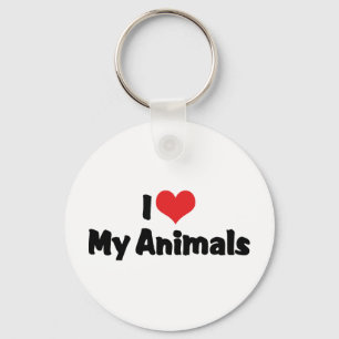 I Love Heart My Animals - Animal Lover Keychain