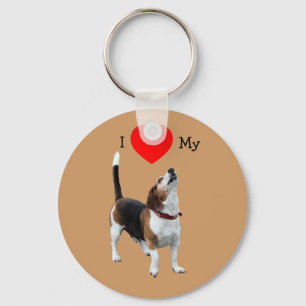 I Love Heart My Beagle Dog Keychain