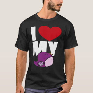 I Love Heart My Bird Purple Teams Men Women Girls T-Shirt
