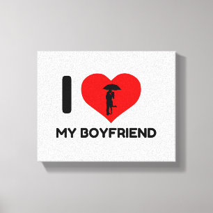 I LOVE HEART MY BOYFRIEND CANVAS PRINT