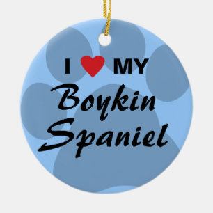 I Love (Heart) My Boykin Spaniel Ceramic Ornament