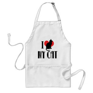 I Love Heart My Cat - Cat Lover Standard Apron
