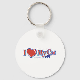 I Love Heart My Cat Keychain