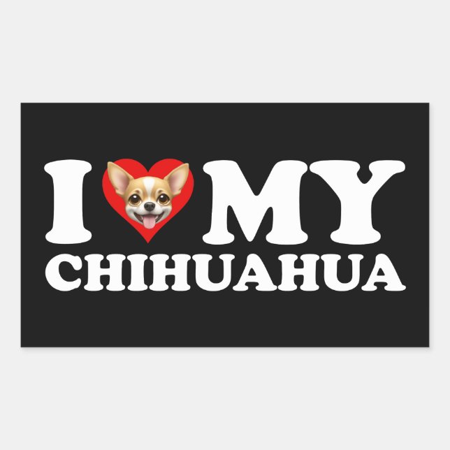 I Love (Heart) My Chihuahua Sticker (Front)