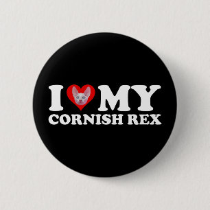 I Love (Heart) My Cornish Rex 2 Inch Round Button