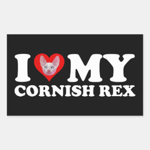 I Love (Heart) My Cornish Rex Sticker
