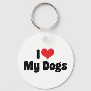 I Love Heart My Dogs - Animal Lover Keychain