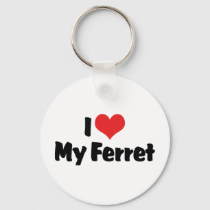 I Love Heart My Ferret Keychain