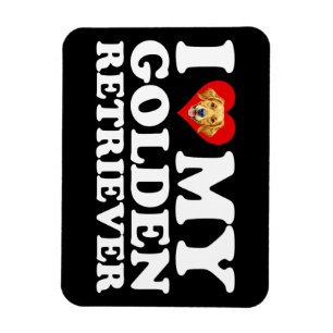 I Love (Heart) My Golden Retriever Magnet