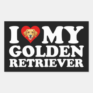 I Love (Heart) My Golden Retriever Sticker