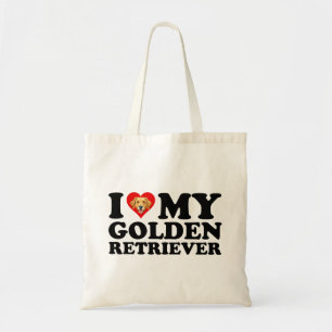 I Love (Heart) My Golden Retriever Tote Bag