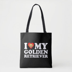 I Love (Heart) My Golden Retriever Tote Bag