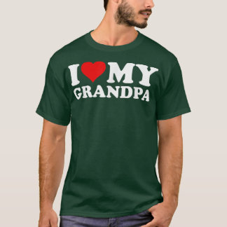 I LOVE HEART MY GRANDPA GRANDFATHER GRAMPS GRANDDA T-Shirt