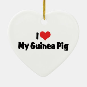I love Heart My Guinea Pig Ceramic Ornament
