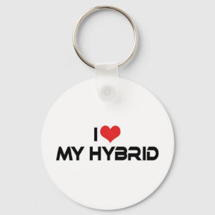 I Love Heart My Hybrid - Electric Car Lover Keychain