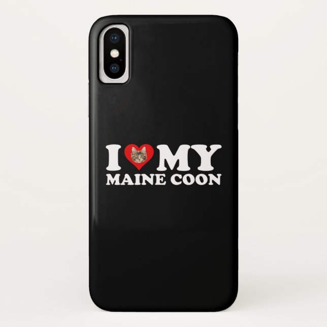 I Love (Heart) My Maine Coon Case-Mate iPhone Case (Back)