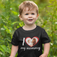 I love heart my mommy custom photo black