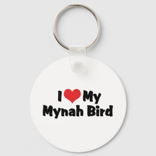 I Love Heart My Mynah Bird - Bird Lover Keychain